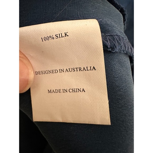 Flannel Womans Silk Tunic Size L 3/4 Sleeve Blue Lagenlook‎ Asian Boho Hippie - Picture 3 of 16